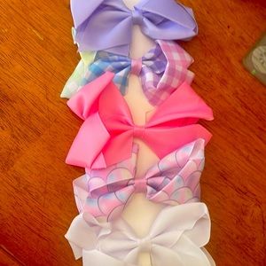 Set of 5 fabric hair bows